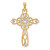 14K w/Rhodium Diamond-cut Beaded Trim Infinity Cross Pendant