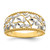 14k w/Rhodium Diamond-cut Filigree Leaf Ring