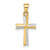 14k w/Rhodium Diamond-cut Small Latin Cross Pendant