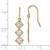 14K w/Rhodium Fancy Diamond-cut Dangle Wire Earrings