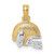 14k w/Rhodium Football Helmet Charm