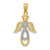 14K W/Rhodium Infinity Angel Pendant