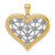 14k w/Rhodium Lattice Center Heart Charm