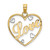 14k w/Rhodium LOVE w/Hearts Pendant
