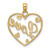 14k w/Rhodium LOVE w/Hearts Pendant