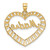 14k w/Rhodium MADRE  in Heart Charm