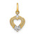 14k w/Rhodium Mini Heart Charm