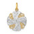 14K w/Rhodium Pinwheel Medallion Charm