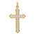 14k w/Rhodium Polished and Textured Passion Cross Pendant