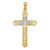 14K W/Rhodium Polished Diamond-Cut Dove Cross Pendant