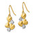 14K w/Rhodium Polished Hearts Shepherd Hook Earrings