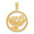 14K w/Rhodium Polished Peace Dove Pendant