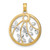 14K w/Rhodium Round Frame Charm