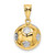 14K w/Rhodium Soccer Ball Pendant