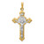 14k w/Rhodium St. Benedict Hollow Medal INRI Crucifix Pendant