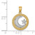 14K w/Rhodium Star & Moon Pendant