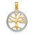 14k w/Rhodium Tree of Life in Round Frame Charm