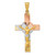 14K w/Rose and White Rhodium Iona Crucifix Cross Pendant