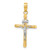 14K w/White Rhod Polished & Textured INRI Crucifix Cross Pendant - K9-EE7C4CE4-9814