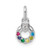 14k WG Dia. Heart w/6 Birthstone Mother's Circle Pend Semi-Mount