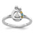 14k WG Diamond with 3 Birthstone Mother/Child Ring Semi-mount