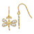 14k & Rhodium Diamond-cut Dragonfly Shepherd Hook Earrings