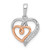 14k White and Rose Gold 1/20ct. Diamond Double Hearts Pendant - PM-035CB53E-3544