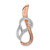 14K White and Rose Gold Fits up to 4mm, 6mm Reversible Omega Slide