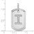 14K White Gold  Diamond Initial I Dog Tag Charm