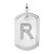 14K White Gold  Diamond Initial R Dog Tag Charm