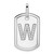 14K White Gold  Diamond Initial W Dog Tag Charm