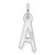 14k White Gold  Slanted Block Letter A Initial Charm