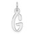 14K White Gold  Slanted Block Letter G Initial Charm