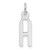 14K White Gold  Slanted Block Letter H Initial Charm