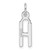 14K White Gold  Slanted Block Letter H Initial Charm