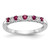 14k White Gold .01 carat Diamond and Ruby Complete Band
