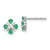 14k White Gold .01 carat Lab Grown Diamond VS/SI+ G+ and Created Emerald Complete Fashion Post Earrings