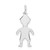 14k White Gold .018 Depth Engravable Boy Charm