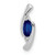 14k White Gold .01ct Diamond and .33 Sapphire Pendant