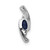14k White Gold .01ct Diamond and .33 Sapphire Pendant