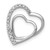 14k White Gold .01ct. Diamond Double Heart Chain Slide