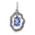 14k White Gold .62 Tanzanite and Diamond Dangle Pendant