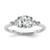 14k White Gold 1 1/2 carat Certified Lab Grown Diamond VS/SI+ G+ Round and Triangle Complete Three Stone Engagement Ring