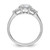 14k White Gold 1 1/2 carat Certified Lab Grown Diamond VS/SI+ G+ Round and Triangle Complete Three Stone Engagement Ring