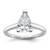 14k White Gold 1 1/2 carat Certified Lab Grown Diamond VS+ F+ Pear Solitare Complete Engagement Ring