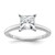 14k White Gold 1 1/2 carat Certified Lab Grown Diamond VS+ F+ Princess Complete Solitare Engagement Ring