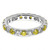 14k White Gold 1 1/5 carat Lab Grown Diamond VS/SI+ G+ and Lab Created Yellow Sapphire Size 7.5 Eternity Band