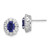 14k White Gold 1 1/5 carat Lab Grown Diamond VS/SI+ G+ and Oval Created Sapphire Halo Post Earrings