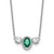 14k White Gold 1 1/8 carat Lab Grown Diamond VS/SI+ G+ and Created Emerald Complete Three Stone 16 inch Necklace