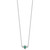 14k White Gold 1 1/8 carat Lab Grown Diamond VS/SI+ G+ and Created Emerald Complete Three Stone 16 inch Necklace